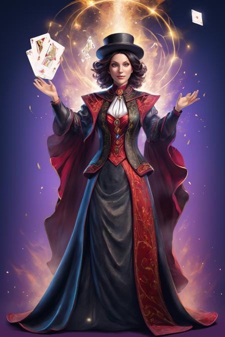 Female magician, vivid, detailed background, masterpiece, best quality, high quality, absurdres, <lora:3d:1.0>