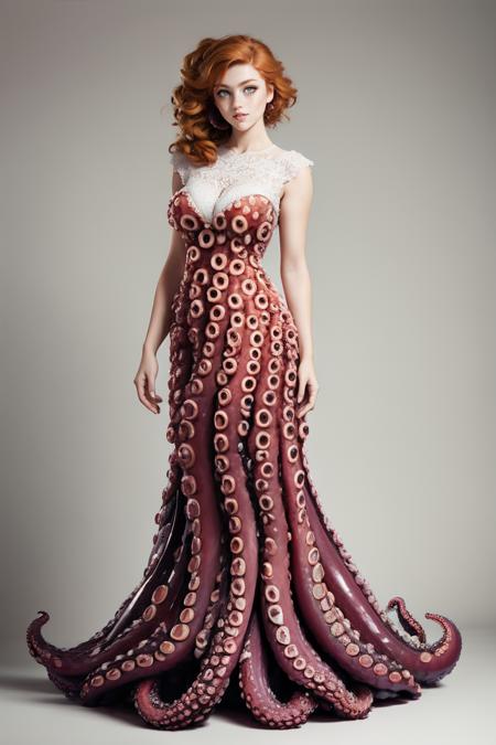 0ct4dr3ss, (tentacle dress), long dress,