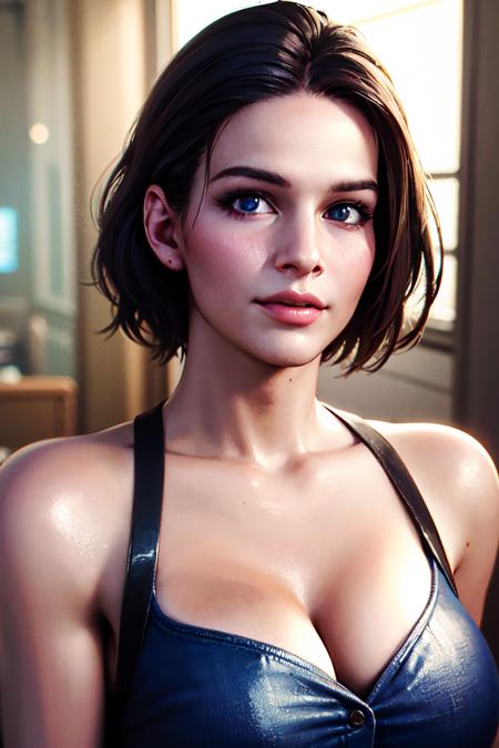 1girl, portrait of beautiful Jill Valentine, smile, garden, volumetric lighting,best quality, masterpiece, film grain, (lens distortion:0.7), (chromatic aberration:0.7), intricate, volumetric lighting, realistic, realistic lighting, cinematic, 8k, cinematic lighting, masterpiece, perfect, hyper-detailed, photorealistic, intricate details, stop motion, tonemapping, sharp focus, hyper detailed, trending on Artstation, (nixeu_basic2:0.7), (nixeu_soft:0.7) jiva, <lora:sxz-jiva-nsfw:0.6>