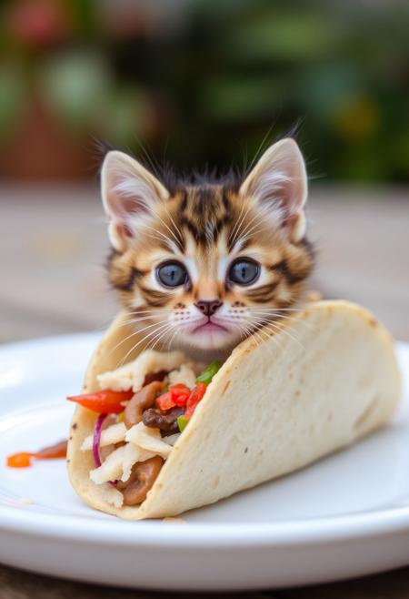 A cute kitten taco!