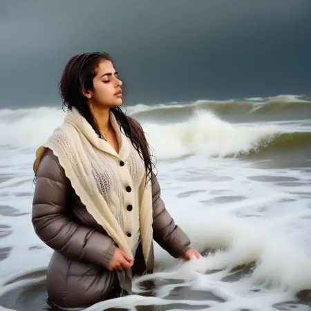 Sexy Women in wet down-jackets II