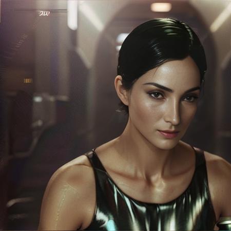 trinity00 , retrofuturism, cyberpunk, silky skin, full body height, skin texture, high detailed skin, ambient smoke, haze, photorealism, cinematic, grain of old film, 8k uhd, dslr, hdr, retro color   <lora:trinity00:1>