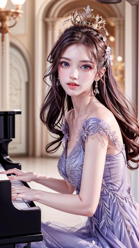 purple dress,crown