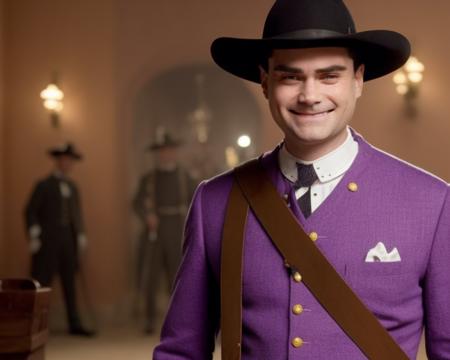 benshapiro person is wearing a sombrero de charro holding golf, screenshot from The Grand Budapest Hotel (2005)