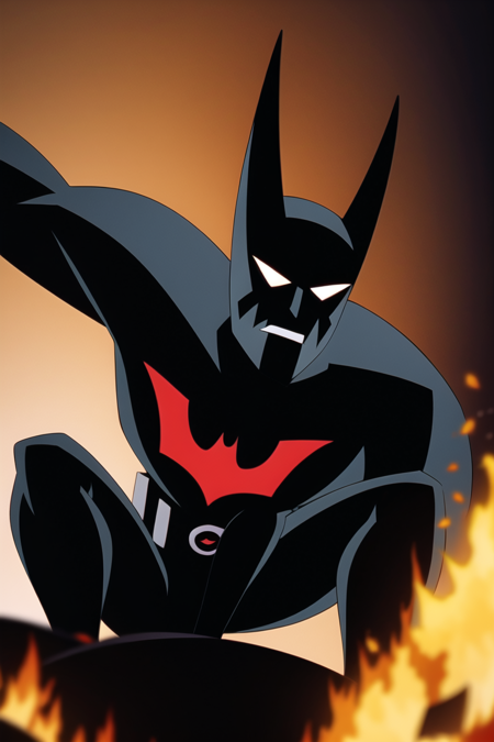 Masterpiece, best quality, ultra-detailed, 
Batman-Beyond, Beyond-Wings, emerge from fire, dramatic, cinematic, solo, male focus, crouched, (holding debris :1.1) 
 <lora:Batman_Beyond-20:0.9>