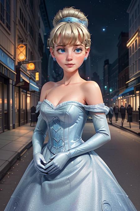 cinderella, night city street
 <lora:princess_V1:0.4> <lora:more_details:0.3>