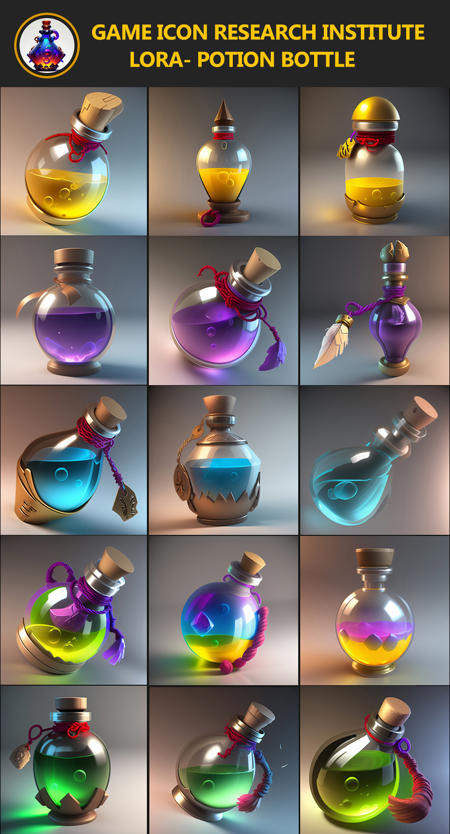 Game icon research_bottle_Lora v2.0