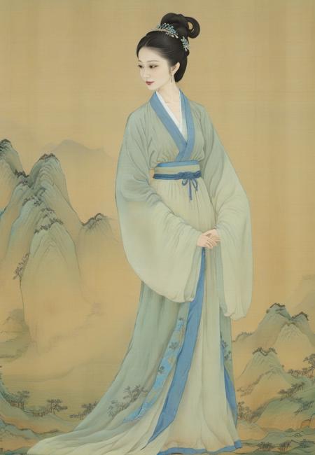 a skirt with <lora:qili-sdxl_v1-000010:0.8>,solo,SongQiLi,antiquities,chinese style,1girl with  a slender (or slim) figure in the tang and song dynasties,Graceful poses,delicate attire,serene expressions,cultural richness,timeless charm., <lora:ladies-illustration_xl_v5-000010:0.6>