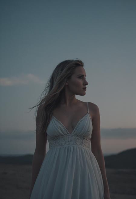 cinematic film still <lora:ul0px:1>,ul0px style,art,hair,dress,sky, . shallow depth of field, vignette, highly detailed, high budget, bokeh, cinemascope, moody, epic, gorgeous, film grain, grainy
