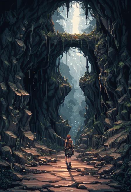 A group of friends goes spelunking in an uncharted cave system, only to find themselves pursued by a horde of blind, flesh-eating creatures. The deeper they go, the more they realize the creatures are not just animals but something far more sinister and intelligent.
(ArsMJStylePony, detailed, dynamic, pixel art shading, pixel_art style background, zPDXL2, pixelart,pixel)
