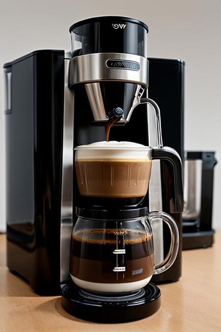 Masterpiece, best quality, kwf, Sl1m3d, slime-morph, coffee machine