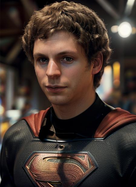 mc1, man, one man, man in superman costume, photorealistic painting,  portrait, stunningly attractive(extremely detailed 8k wallpaper), highly detailed face, intricate, 8k, highly detailed, volumetric lighting, digital painting, intense, sharp focus, art by artgerm and rutkowski and alphonse mucha, cgsociety,  vibrant, dynamic atmosphere, photorealistic,
 <lora:MichaelCera:1>