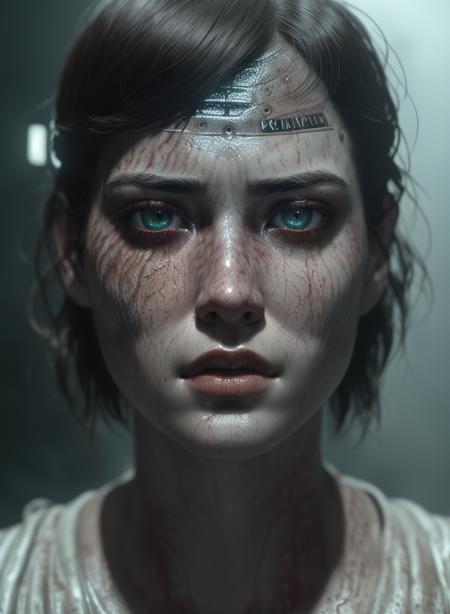 Movie, ((Face close up)), best quality, clear graphics, torch light, (The detail is clear to every hair on the face), 1girl, demonic, evil, nsfw, sexy woman, eye depth, (brother moons), (dead space) ,science fiction, (beautiful glowing red eyes), photo realistic, 20 megapixel, nikon d850, ((vibrant, photo realistic, realistic, dramatic, sharp focus, 8k)), (faded freckles:0.6), subsurface scattering, sharp, retouched, intricate detail, by Greg Rutkowski, by (Jeremy Lipking,:0.8), ((junji ito)), by ralph bakshi,((Silent Hill)), H.R. Giger, Beksinski