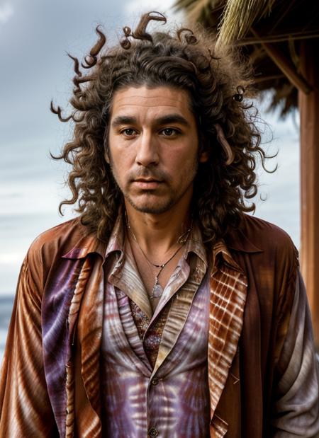 ck1  close up Portrait photo of  man  in a (1970s hippy tie-dye shirt) (crazy hair), intricate, (cloth [multicolor]), elegant, sharp focus, photo by greg rutkowski, soft lighting, vibrant colors, masterpiece, ((sky)), detailed face
  <lora:CosmoKramer:.75>  <lora:more_details:0.2>  <lora:detailed_eye:.5>