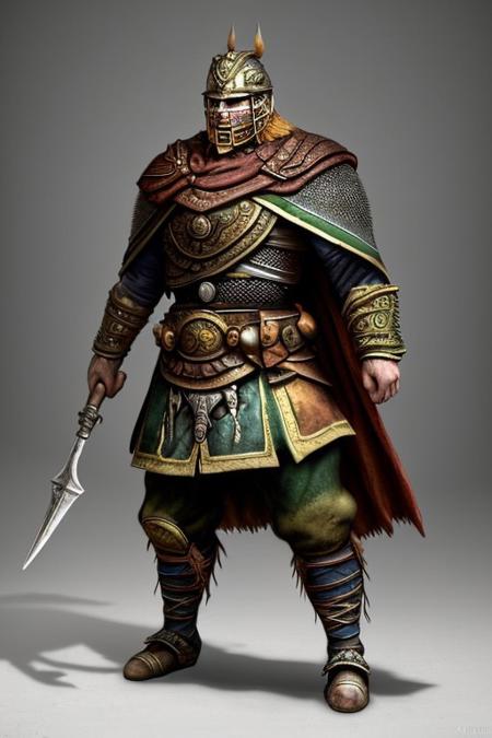 RAW photo, (masterpiece:1.3), subsurface scattering, heavy shadow, (high quality:1.4), (intricate, high detail:1.2), professional photography, HDR, High Dynamic Range, realistic, ultra realistic, photorealistic, high resolution, film photography, ambient lighting, atmospheric effects, <lora:detail_slider_v4:2>, OverallDetail, a fantasy male Gaul warrior wearing GauAr armor, cowboy shot, cloak,  <lora:GaulArmor:0.7>, in ruins, epiCPhoto