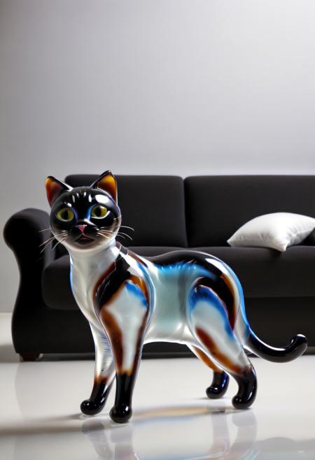 murano_glass_style, (livingroom:3), (cat murano_glass_style:2). (indoors:1.6), (large room:1.2).