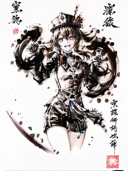 Splash ink/2d ink style model(泼墨/2d水墨风格画风模型)