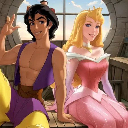 Aladdin x Aurora (Aladdin x Sleeping Beauty)