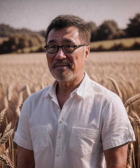 (A medium photo of a middle-aged man,lzs,aged up),standing in a wheat field,white shirt,(masterpiece:1.2) (photorealistic:1.2) (bokeh) (best quality) (detailed skin) (intricate) (8k) (HDR) (cinematic lighting)
<lora:lzsV1-000016:0.8>