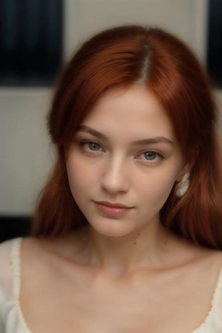 1girl, redhead, face