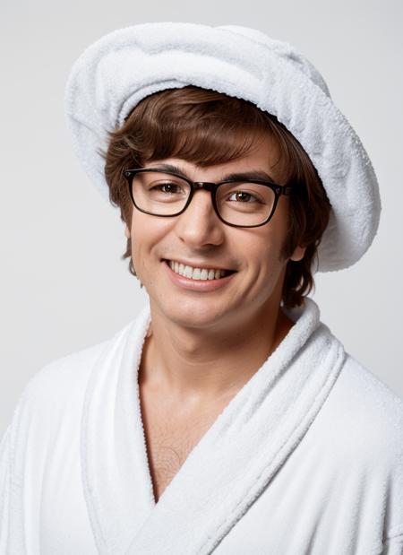 ap1  , headshot, man, solo, man wearing  Flowing Robe with Celestial Motifs, Wide-Brimmed Hat, Staff  hornrimmed glasses, full body, full body shot, white background, no background, PNG, natural lighting, no shadows, ultra detailed, hyperrealistic, 80mm, 4k, 8k, 8k realistic, sharp focus, intricate, high resolution <lora:AustinPowers:.75>