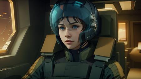 best quality,masterpiece,highly detailed,ultra-detailed, <lora:neg4all_bdsqlsz_V3.5:-1>,1girl<lora:ts-cockpit:0.75>ts-cockpit, bang bravern, solo, cockpit, helmet, pilot suit,bulletproof vest, blonde hair, very long hair,, cinematic still . emotional, harmonious, vignette, highly detailed, high budget, bokeh, cinemascope, moody, epic, gorgeous, film grain, grainy, unreal engin 5,octane render,(2D:1.2),