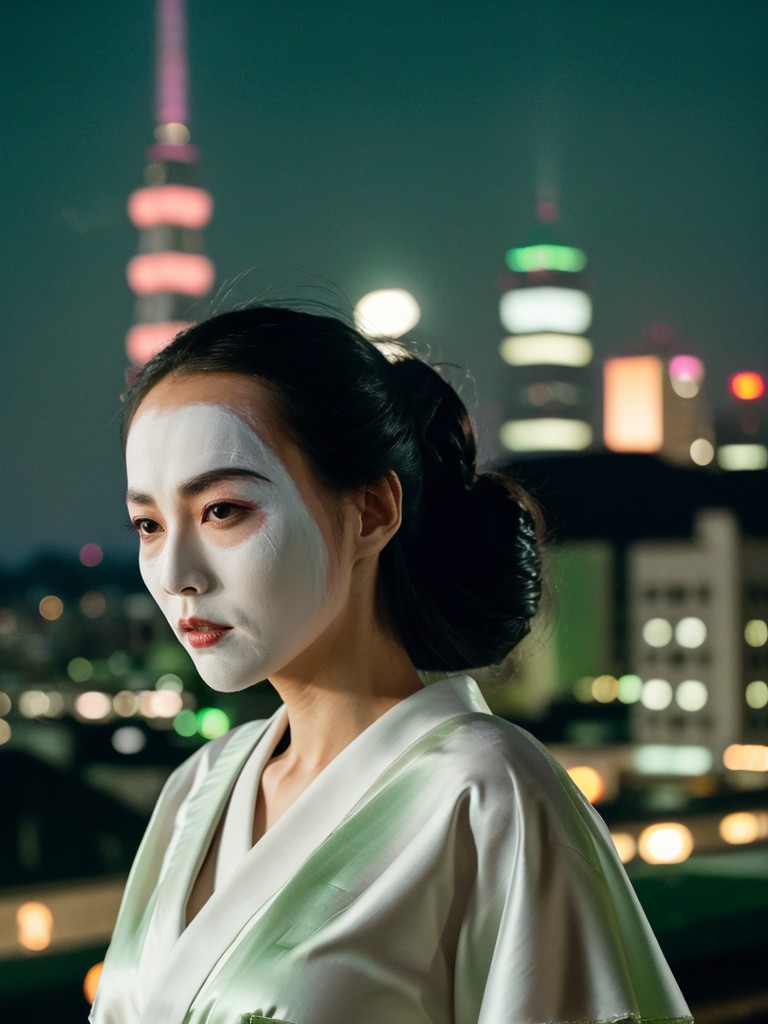 00121-528138030-cyberrealistic_v40-__lora_rnk-29_1__rnk,japanese_kepatsu_hair,white_painted_face_,green_satin_dress,front_view,masterpiece,night,cityscape,neon_lig.jpg