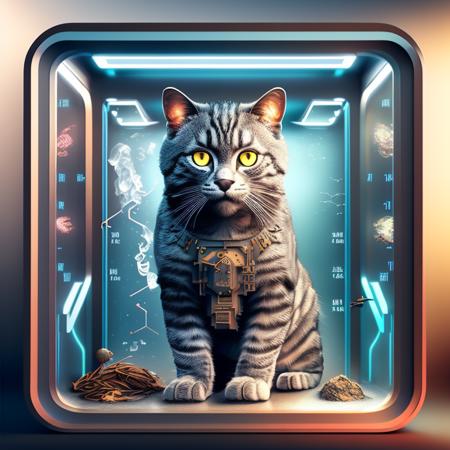 photorealistic kitty, very detailed, scifi case, kc32-v4-5000