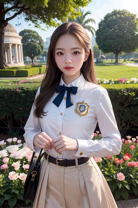 (masterpiece), best quality, expressive eyes, perfect face, 1girl, formal uniform, looking and turning to the viewer, polite majestic pose, flower garden background,
<lora:carddd-02:1>