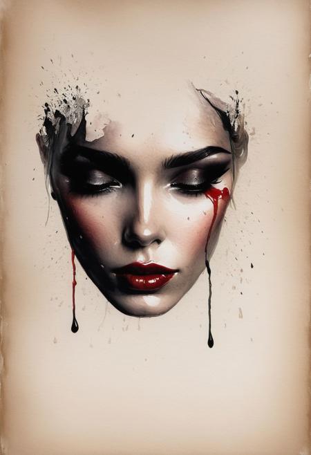 RAW profile photo, close-up, dark atmosphere, masterpiece, cinematic film still of a blonde beautiful woman, detailed eyes,eyeliner, glazing eyes, darkred lipstick, black lace turtleneck dress, tack sharp focus on eyes, Sensual, lustful, seductive,  intricate, ultra detailed, 8k, <lora:MS_DitavT_V1_32:0.6>
