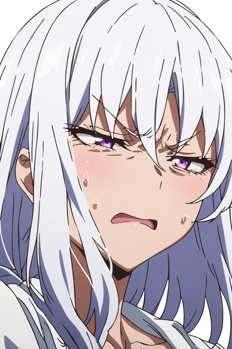 anime screencap,1girl, facial expression, white background,