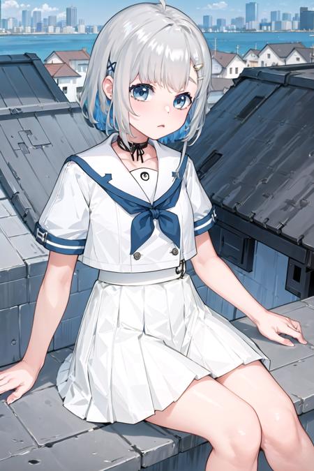 (masterpiece, best quality), 1girl, solo, rooftops, sitting
<lora:yuaVR_all:0.7>, yua-uniform, white skirt, sailor collar