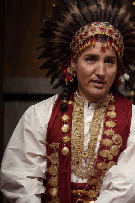 jtrudeau, dressed as an indian, indian clothing, <lora:justin_trudeau_5:0.6>