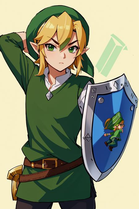 toon link shield sword green headwear