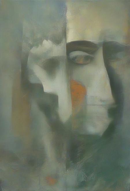 masterpiece, best quality, illustration, style of Pablo Picasso, cubist, complementary colors, abstract landscape,