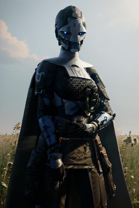 <lora:Ada-1 v2:0.7>, female, Ada-1, standing, holding a rifle:1.3, sunny field, volumetric lighting, outdoors, looking at viewer, clothes, cape, detailed face, detailed hands, blue eyes, detailed, hyper-realistic, masterpiece