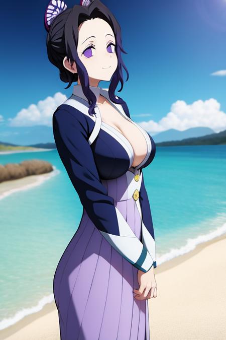 masterpiece, best quality, (shinobukochou:0.8), beach, (bikini:0.7)