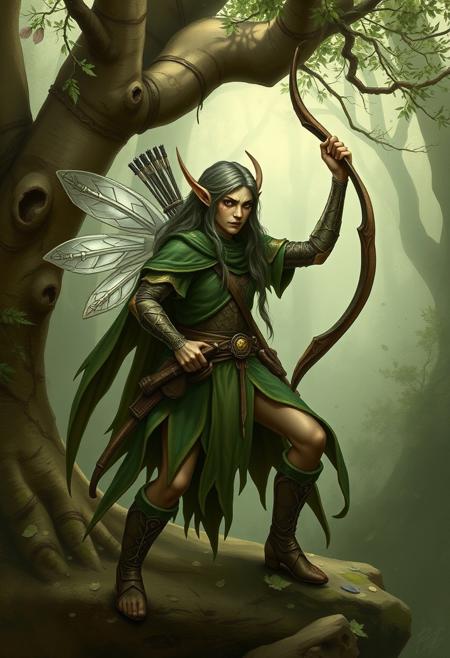 Elves are the warriors and nobles of the Seelie Court. Their comparatively large size compared to other Seelie faeries suits them well to combat and archery. Elves are also great magicians, committed to preserving Seelie culture and defending their woodland homes. Elves are also eminently adaptable, capable of thriving in a variety of conditions.