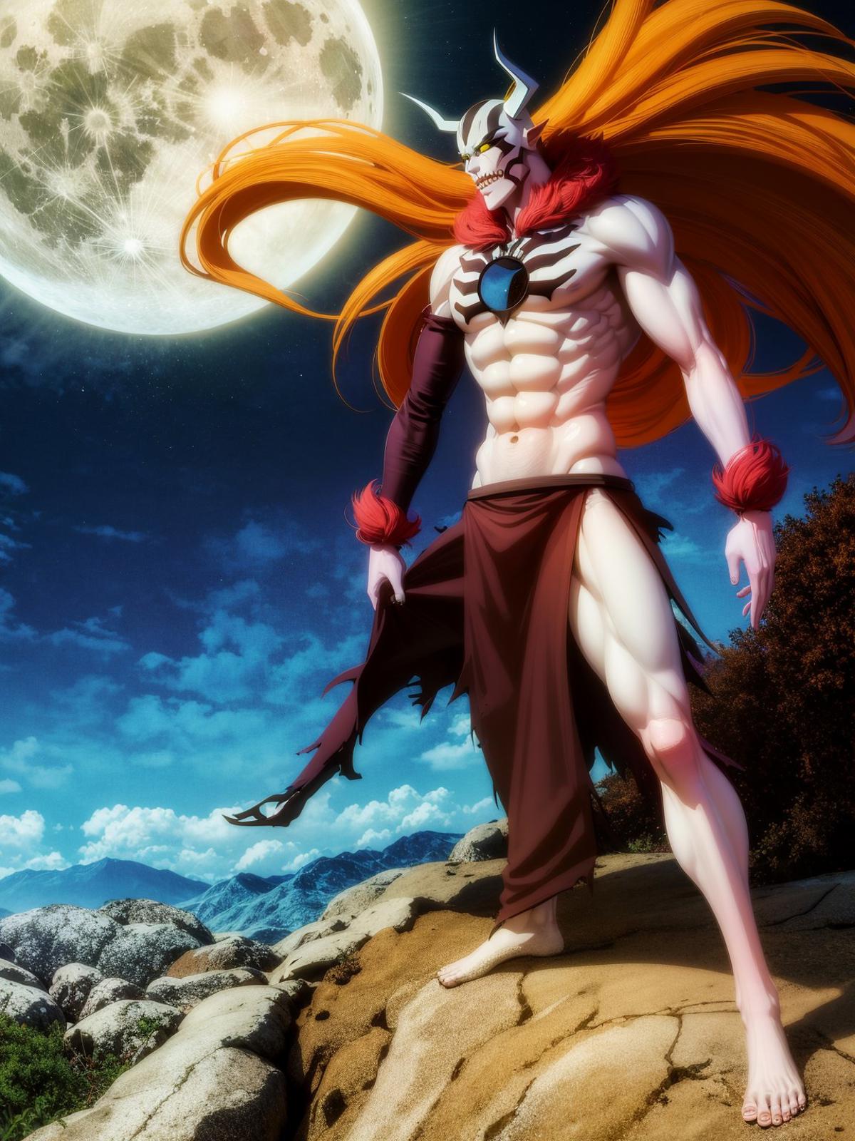 Download Vasto Lorde Ichigo Final Form Under Moon Wallpaper