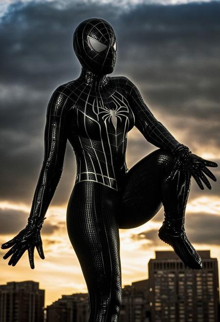 score_9, score_8_up, score_7_up, best quality, realistic, masterpiece, beautiful detail, hyperrealistic, afternoon sky, ((1girl, woman body, big breasts)), amazing detailed full body portrait of a beautiful japanese girl, wearing a realistic and highly detailed black raimi spider-man suit, ((huge muscular girl)), professional model wears ultra - detailed black raimi spider - man suit, ultra - detailed and grained black raimi spiderman suit, suit covered entire body and hand, black spiderman gloves, wet, (spread leg), (full body), (dirty skin), close up, octane render, highly detailed, volumetric, dramatic lighting, (highest quality:1.1), (HDR:1.3), (top quality, best quality), realistic, high definition, Expressionism - sharp focus, professional photography, masterpiece, ultra detailed photograph, high quality, 8k,