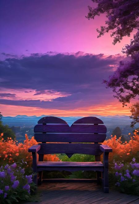 Close-up, high quality, masterpiece, 8k, hdr, rgb, portrait, Heart-shaped silhouette cast upon a weathered wooden bench, dusk sky transitioning from warm orange to a dusky purple, loveseat encompassed by a blossoming garden, soft focus on the distant trees, ambient lighting enhances the romantic atmosphere, digital painting, golden ratio, ultra clear.
The interplay of light and shadow through this flowing effect and volume creates a mesmerizing, beautifully creative gothic music.
Giovanni Boldini, Bastien Lecouf-Degarme, Carn Griffiths, E. Abramzon, Raphael, Caravaggio, Coby Whitmore, Titian, Leonardo da Vinci,