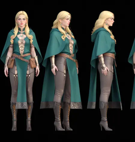 Pony Odin Turn, Multi-View, Turnaround, Model Sheet, Character Design