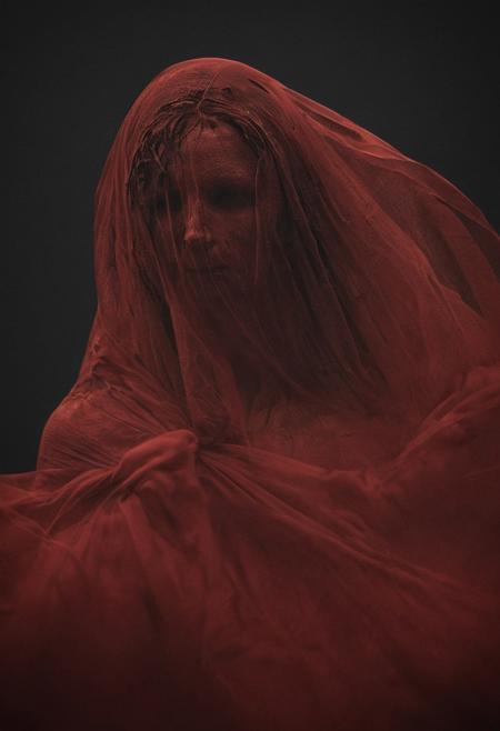 masterpiece, best quality, hyper detailed, ultra realistic, RAW photo, beautiful nude nobless in red with veil, realistic, analog photography, billowing hair in strong wind on hot summer day, perfect composition and chiaroscuro by Rembrandt, concept art, by  Steve McCurry, by Jarek Kubicki, by Raphael Lacoste, by John Pitre, by Karine Eibatova, by Ralph Blakelock, by Julie Bell, by Jim Warren, by Aleksey Savrasov, mysterious, sexy, amazing depth  <lora:- SDXL - vanta-black_contrast_V3.0:1>