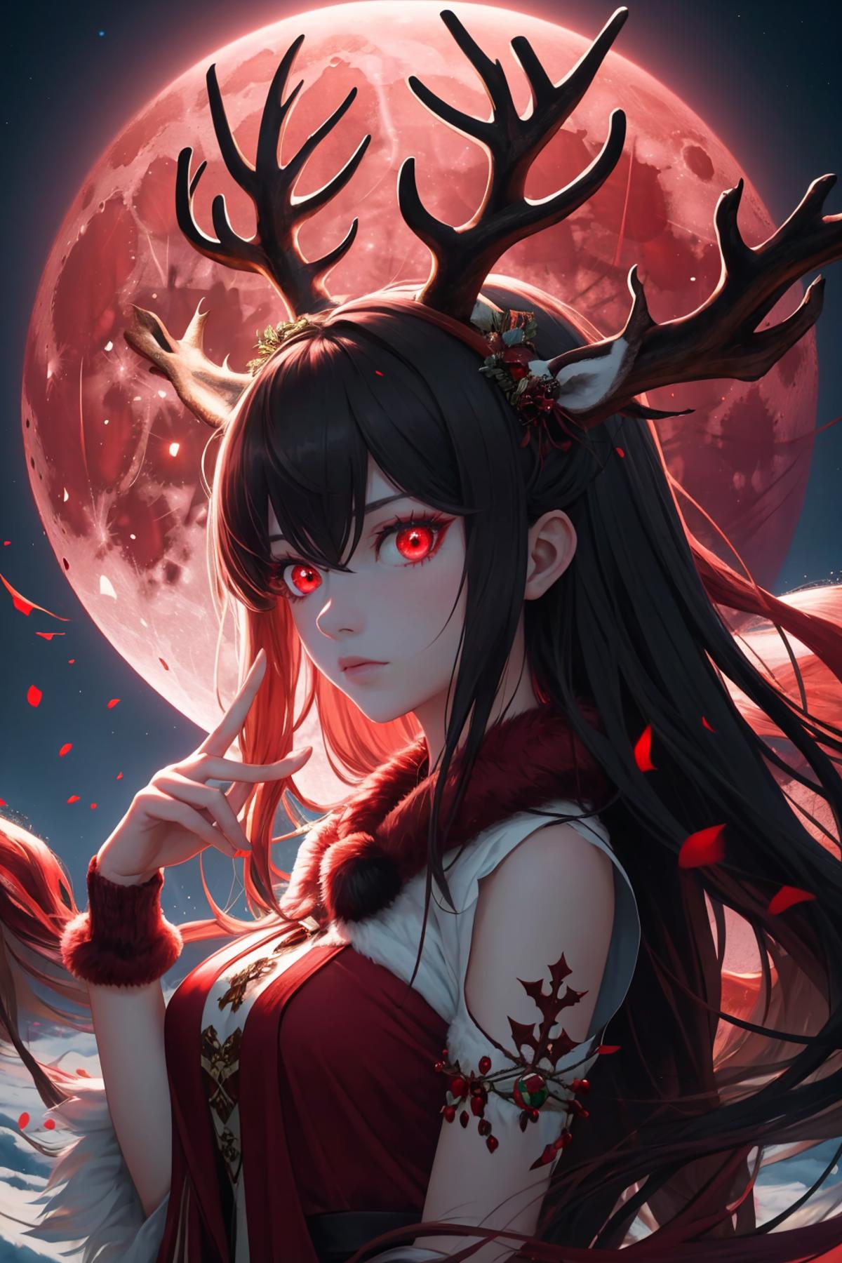 Red Moon Reindeer (Style/Concept) LoRA image by richyrich515