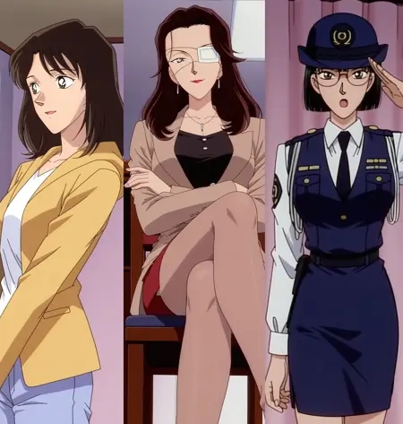 Detective Conan 名探偵コナン Episode110&111 Women - Yuko Komiyama 小宮山祐子/ Kaoru Uemori 上森薫/ Policewoman 婦人警官 - Illustrious
