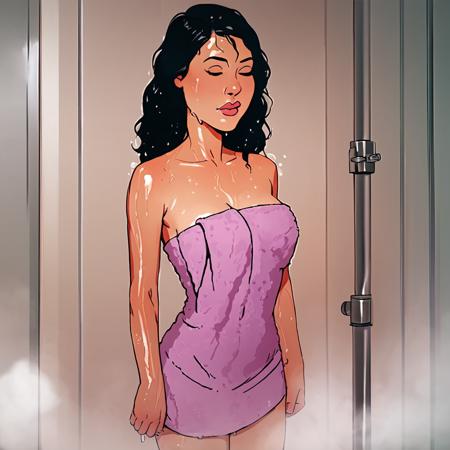 score_9, score_8_up, score_7_up, source_cartoon, bonnieswanson, 1girl, solo, black hair, in the shower, towel, wet, realistic, cinematic, shaded,
<lora:Bonnie_Swanson:1>