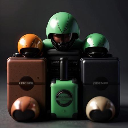 a group of action males sitting on top of a pile of rocks, he is carrying a black briefcase,  photography, green snakes background, inspired by Zofia Stryjenska, hasbro, smiling spartan, seals, metallic arrows, 2 0 1 9, 80s nostalgia, dark helmet, luggage, detailed product photo, saluting, from cinema 4 d, hyper realistic, octane render, trending on artstation