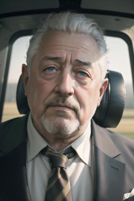 ((best quality)), ((masterpiece)), award winning portrait photo of a man LeifGW, wearing suit, sitting in helicopter, serious look, sharp focus, digital painting, concept art, smooth, intricate details, (shallow depth of field:1.3), 8k resolution