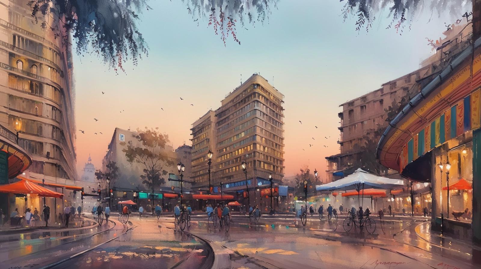 JZCG040- Watercolor building image by JZCG