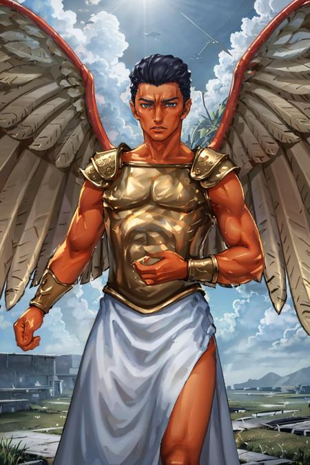 michaelsmt, armor, wings, feathered wings, red skin